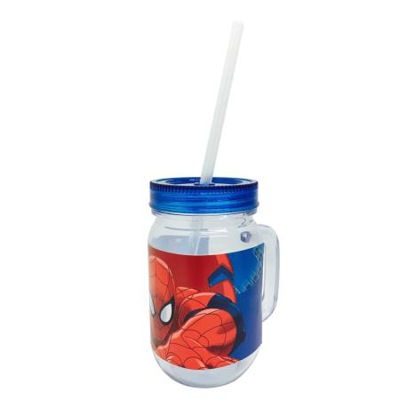 Ultimate Spiderman 400ml Mason Jar Tumbler Cup With Straw £2.99